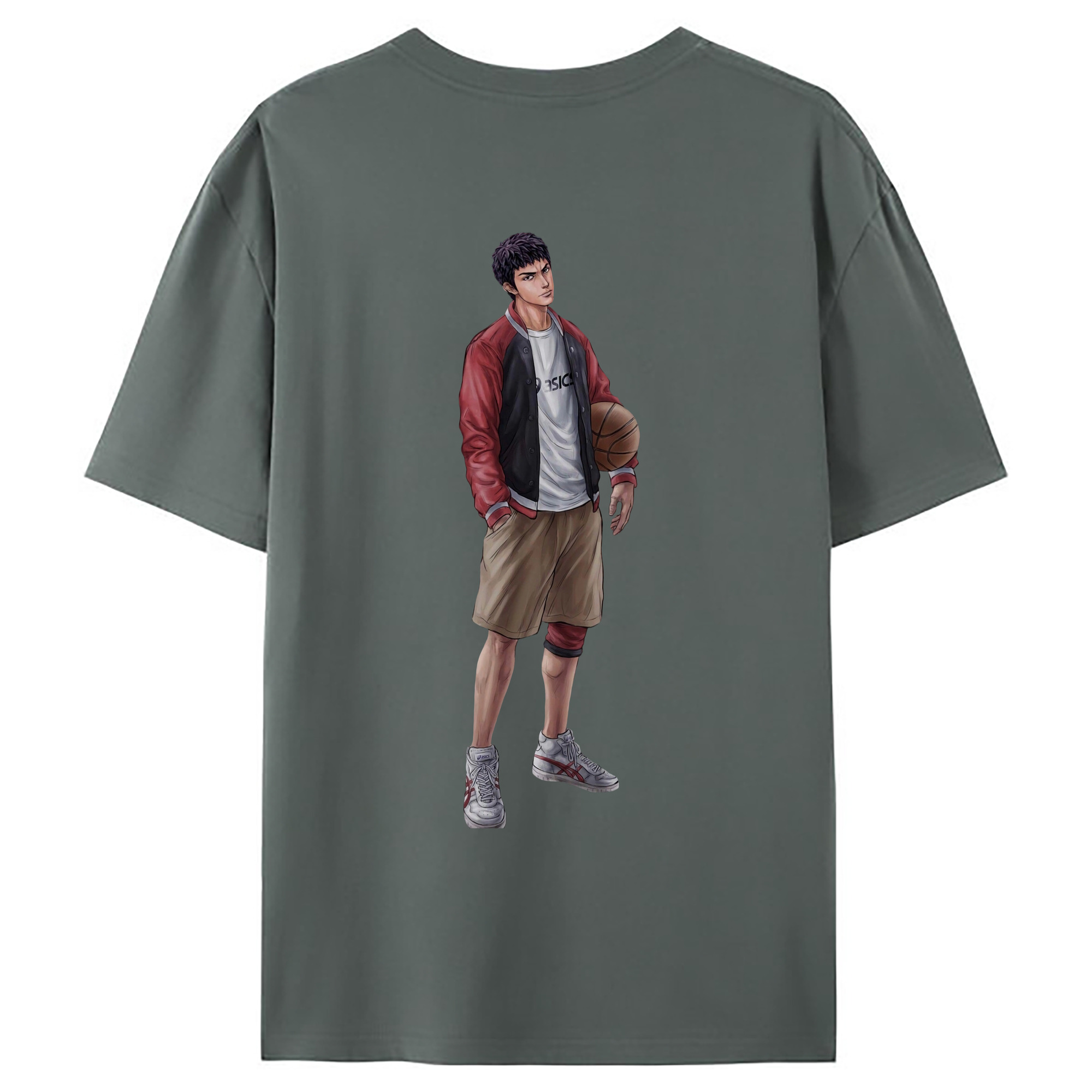 （画像用） SLAM DUNK／スラムダンク 綿100％ メンズ半袖Tシャツ（バックプリント） 通気性